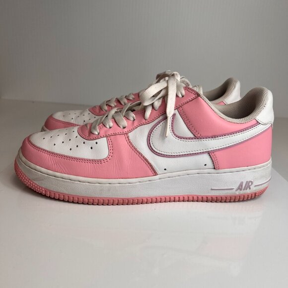 Vintage Nike Women Shoe 10.5 Air Force One Swoosh Low Lace Sneaker Pink Core Go - Picture 5 of 14